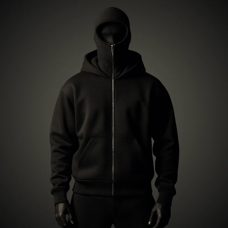Men's Full Sleeves Zipper Hoodie with Mask