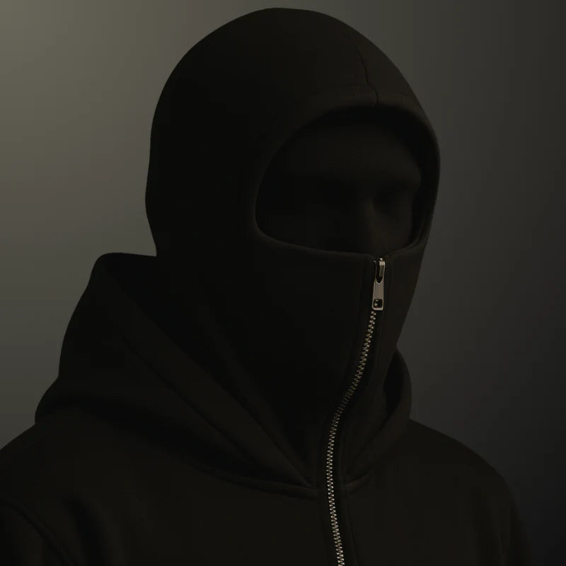 Men's Full Sleeves Zipper Hoodie with Mask