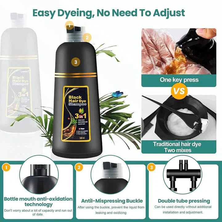 Black Hair Shampoo 3 in 1-100ml (BUY 1 GET 1 FREE)