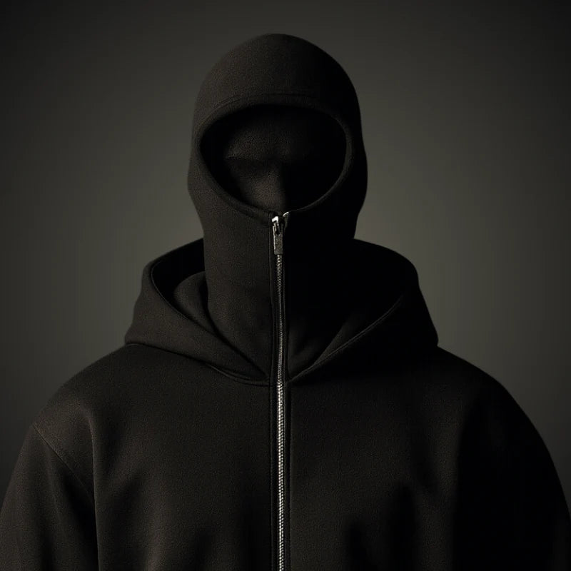Men's Full Sleeves Zipper Hoodie with Mask