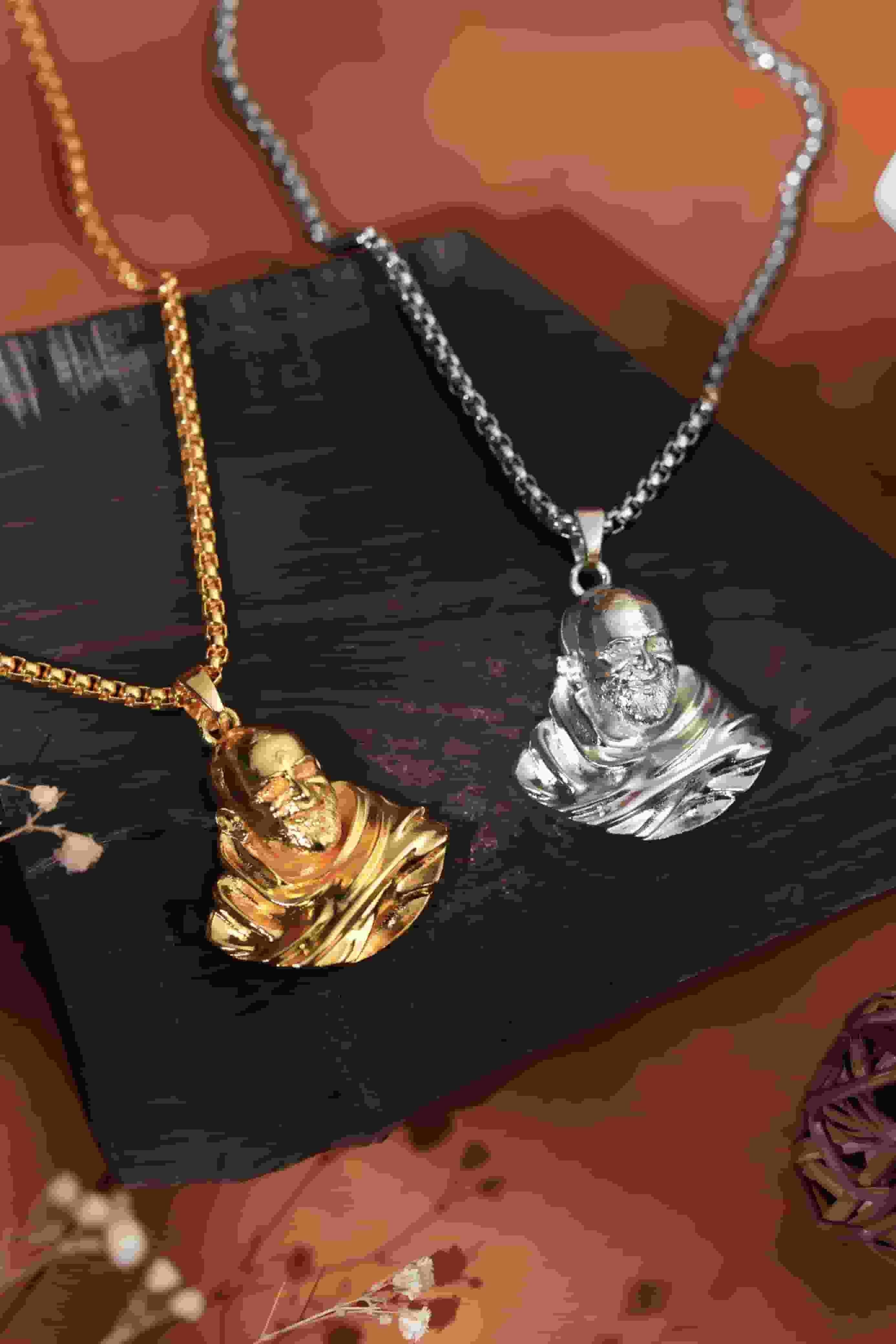 Sterling Gold Plated Neem Karoli Baba Pendant