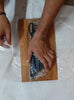 Wooden Chopping Board With 5-Pcs Knife Set