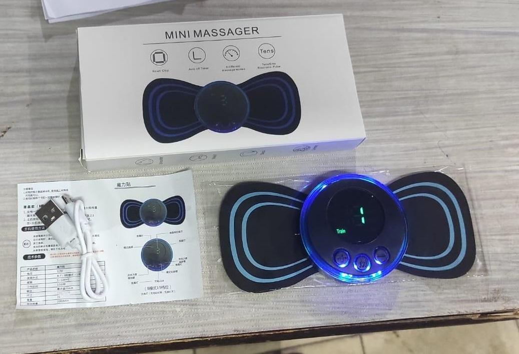 Mini Massager with 8 Modes and 19 Strength Levels, Rechargeable Electric Massager Sticker, Cordless Massager, Portable Body Massage