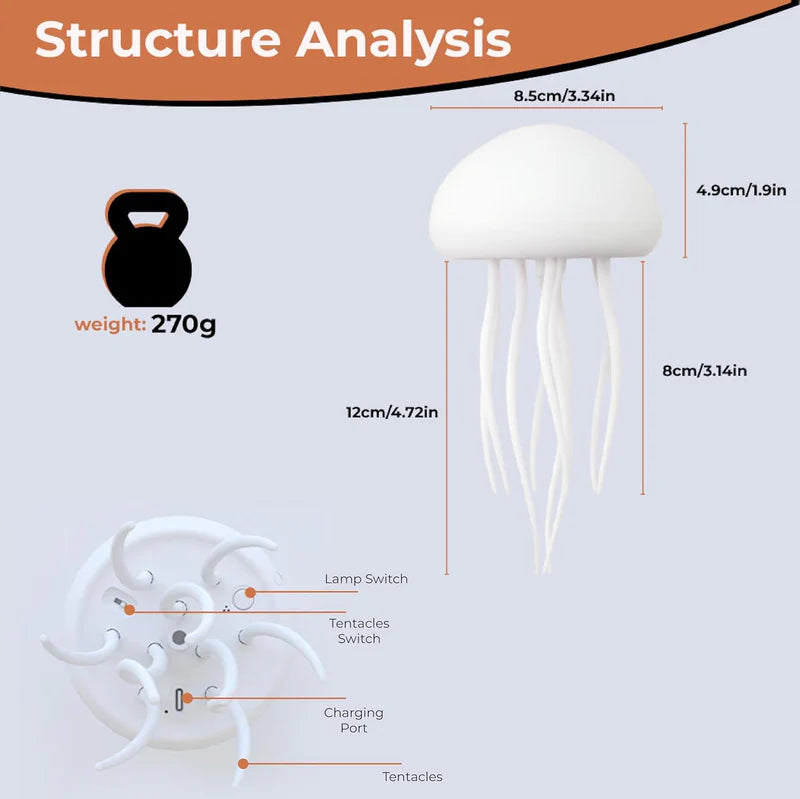 Jellyfish Lamp (Comes with hanging hook and invisible thread)