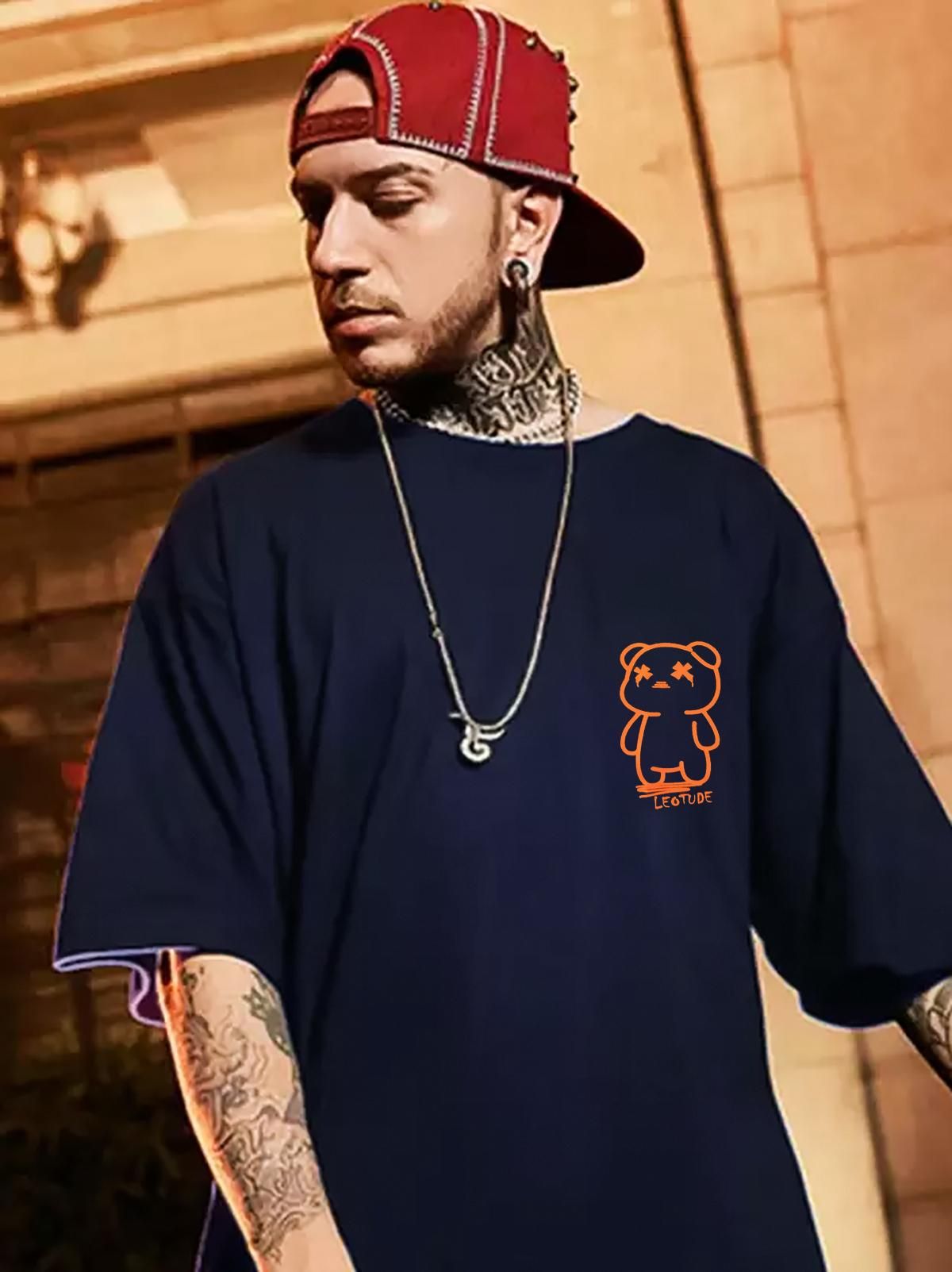 Men's Printed Loose Fit Half Sleeve T-shirt